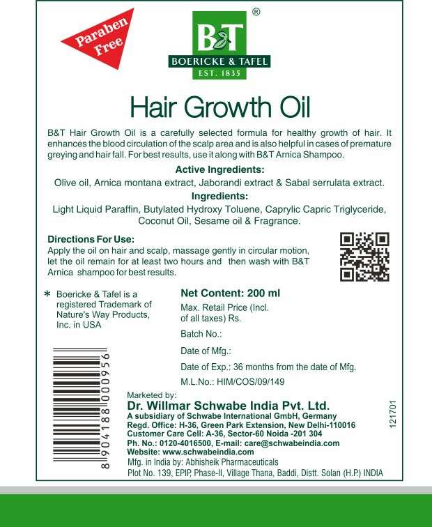 Shop B&T Hair Growth Oil Online at Best Price - Schwabe India